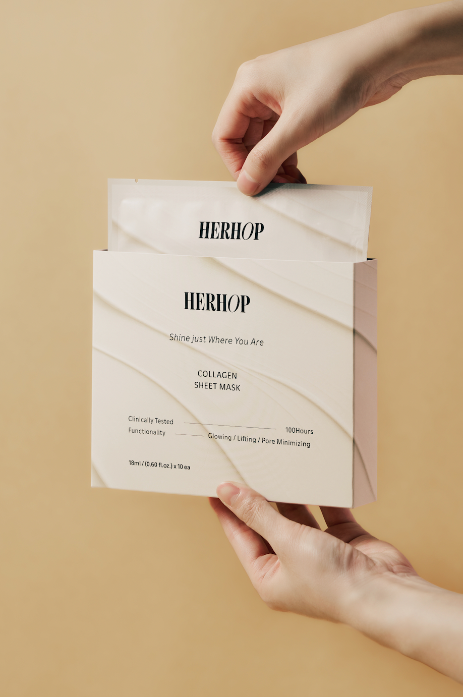 HERHOP Premium 100-Hour Glow Collagen Sheet Mask (10EA)