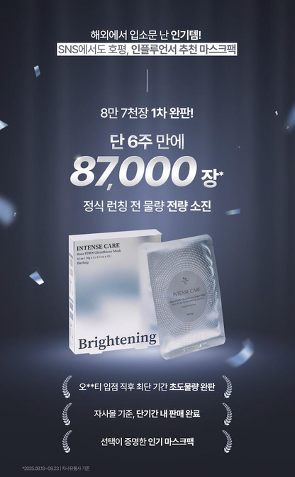 Herhop Intense Care Rose PDRN Glutathione Sheet Mask (5packs)